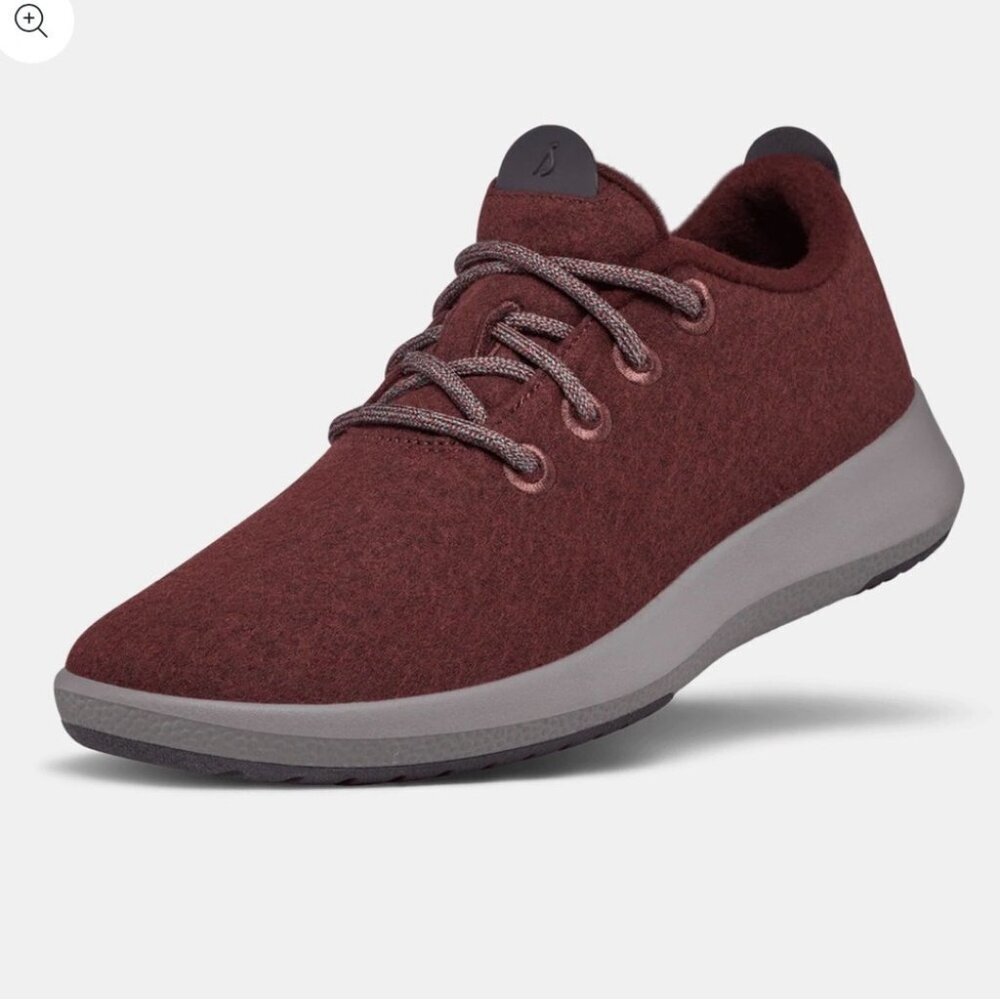 Allbirds Wool Runners Burgundy Size 8 Women Lace Up Sneakers